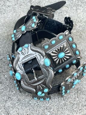 Turquoise Concho Western Belt by lucky and blessed brand